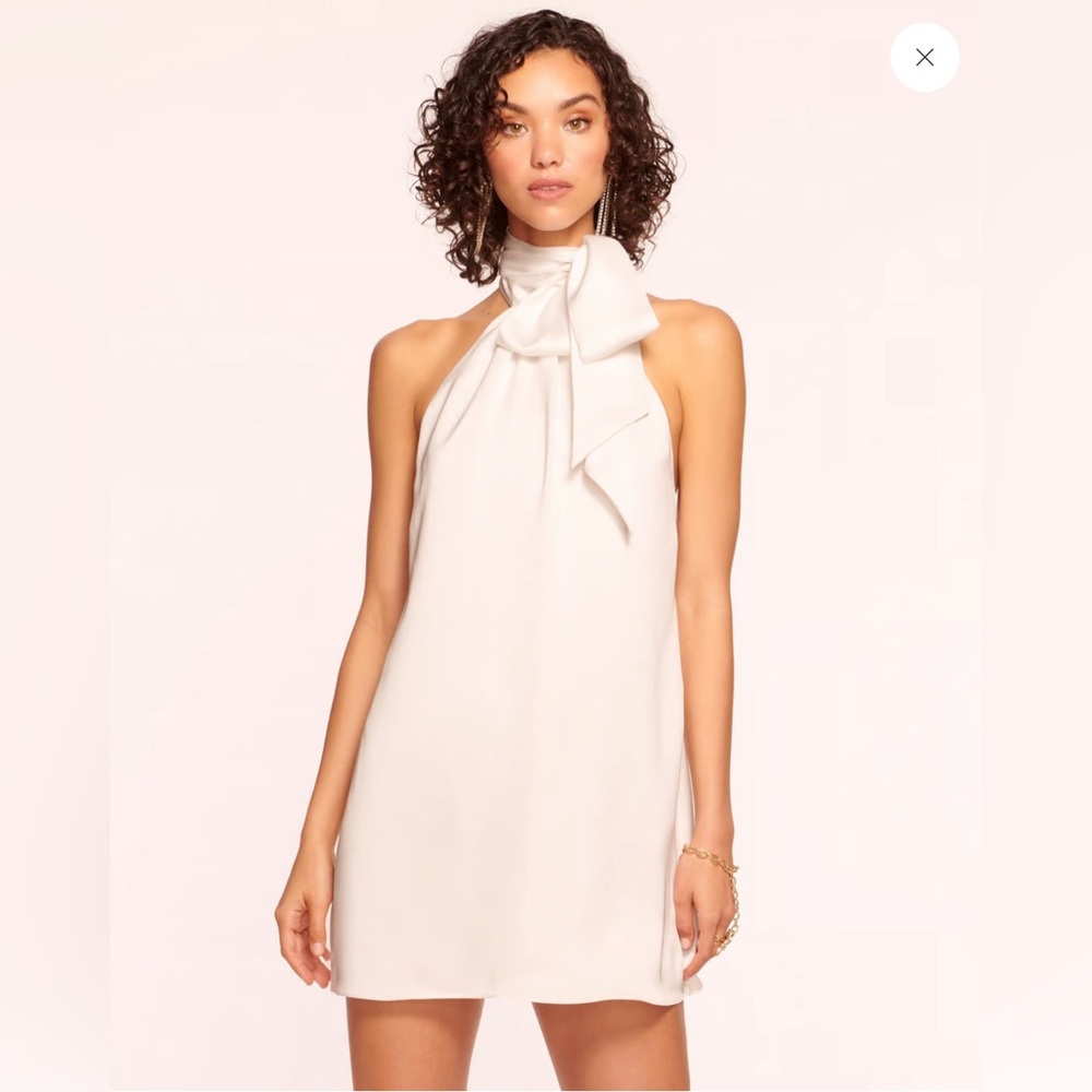Ramy Brook Sam Halter Mini Dress Ivory Size 8